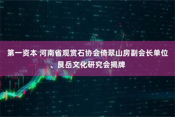 第一资本 河南省观赏石协会倚翠山房副会长单位、艮岳文化研究会揭牌